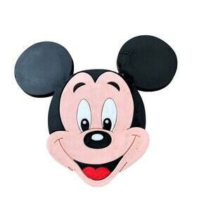 Vintage Walt Disney Mickey Mouse Fridge Magnet 80s 90s Face Head  Rubber 3"